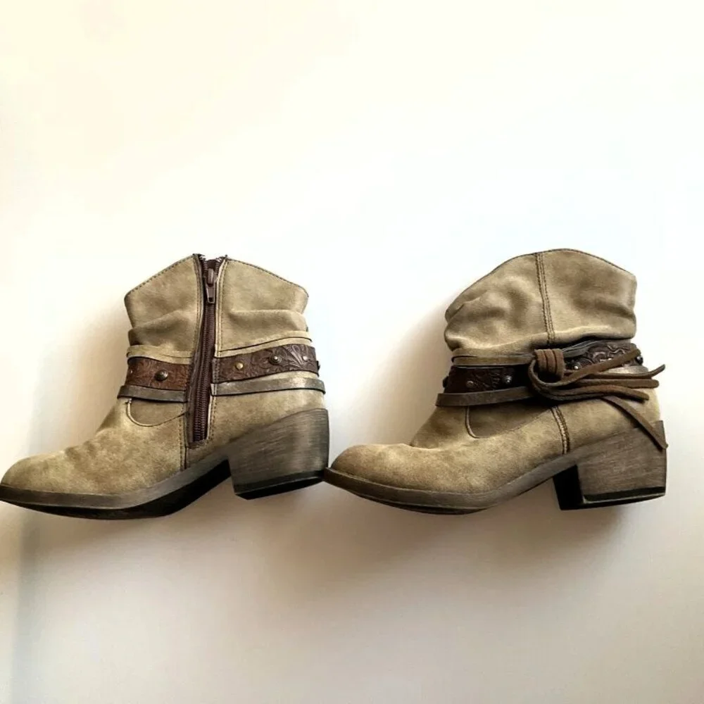 WESTERN POP JACKSON COWGIRL ANKLE BOOTS YOUTH 5M - Picture 6 of 11